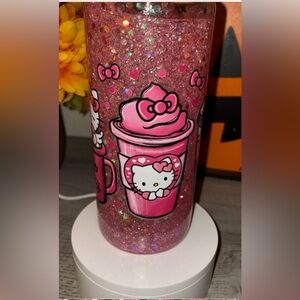 16oz glass snow globe tumbler